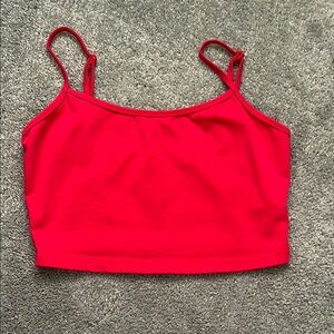 SHEIN Red Sleeveless Fitted Crop Camisole